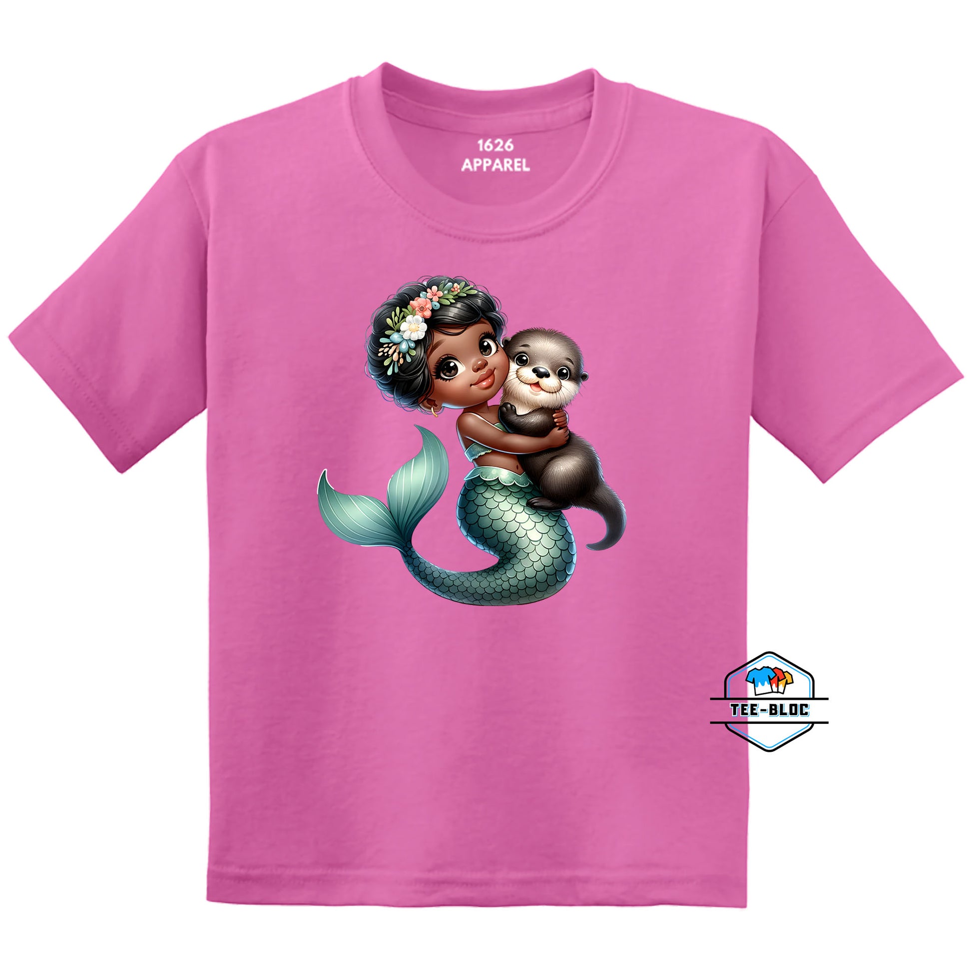 Little Mermaid Otter Pink Youth T-Shirts