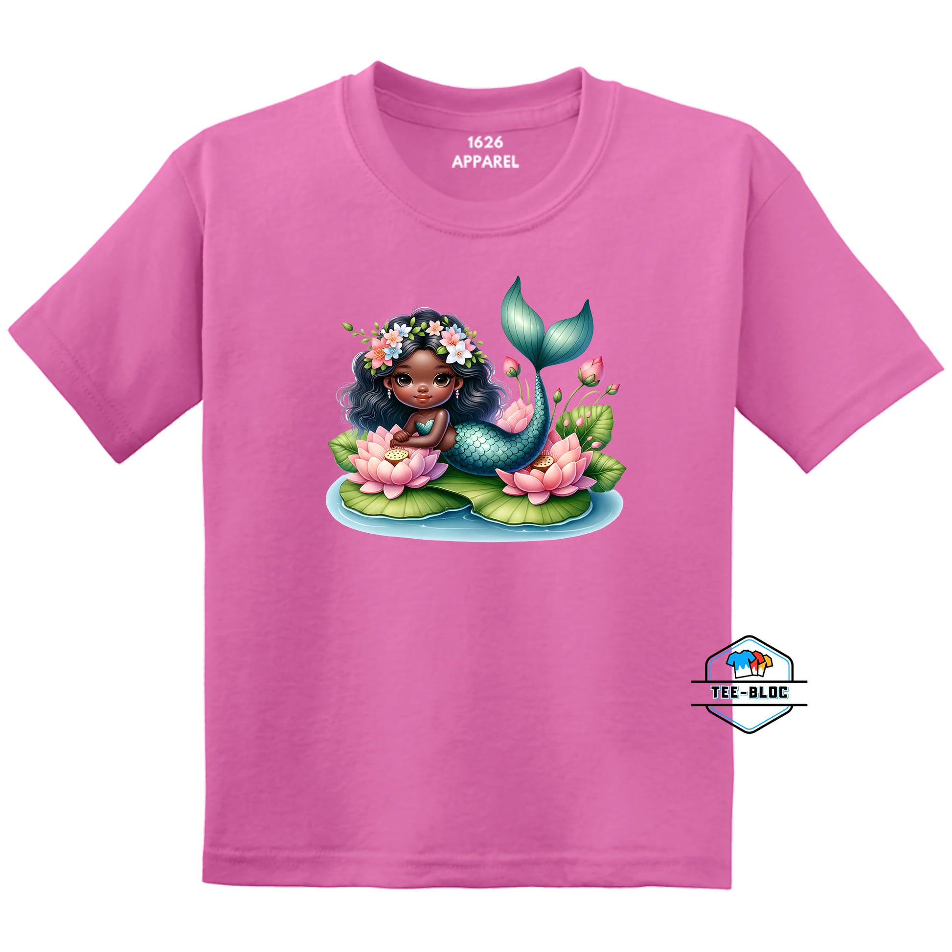 Little Mermaid Lily Pad Pink Youth T-Shirts