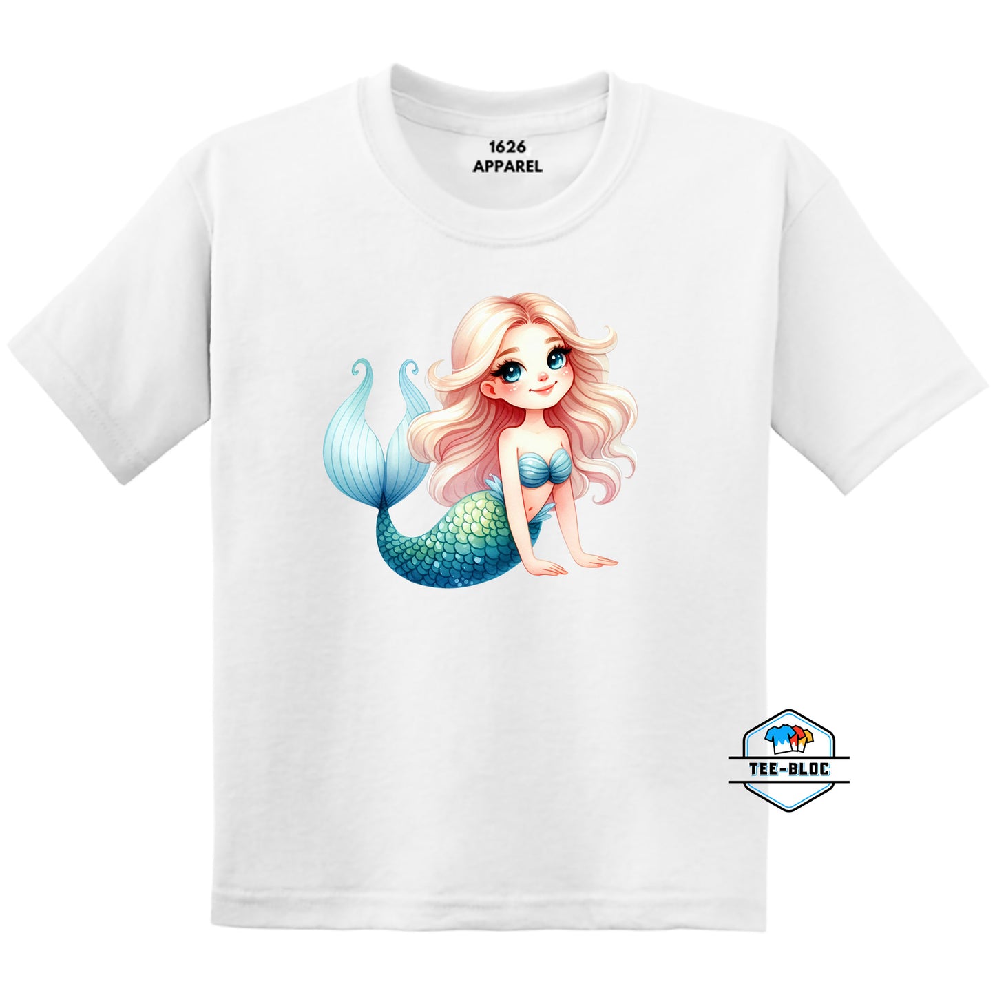 Blonde Little Mermaid  White Youth T-Shirts