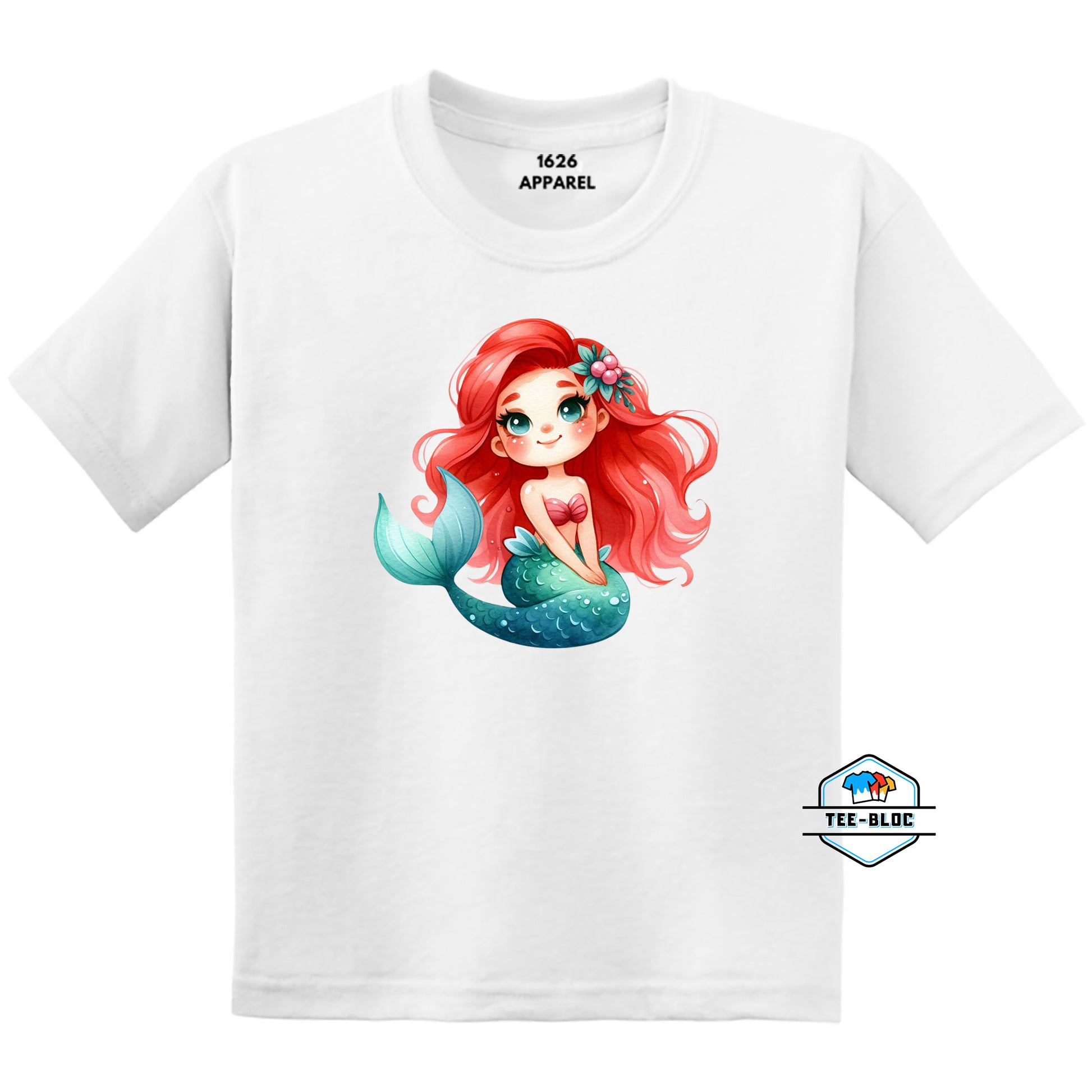 Red Headed Little Mermaid White Youth T-Shirts