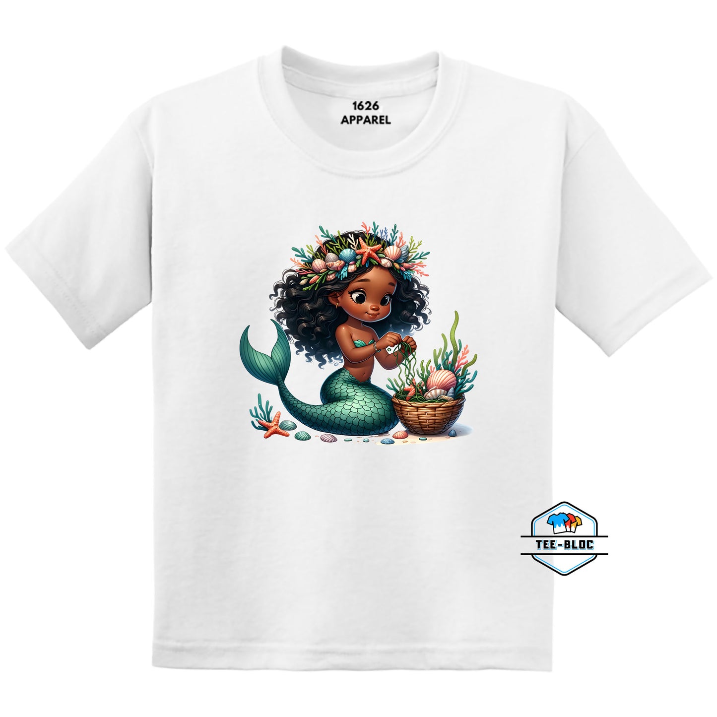 Little Mermaid Sea Shells White Youth T-Shirts