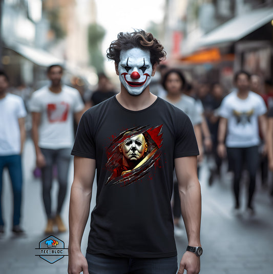 Scary Michael Mysers Halloween Tees male model