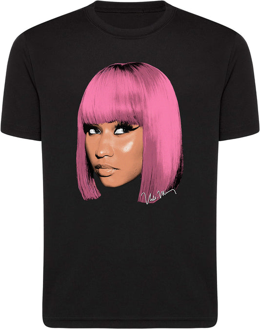 Nicki Minaj Celebrity Big Face Graphic Printed Black T-Shirts