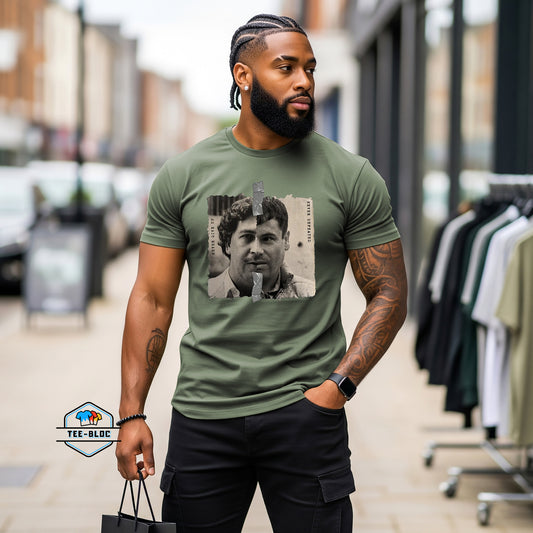 Pablo Escobar & El Chapo Narcos Military Green Tee Model