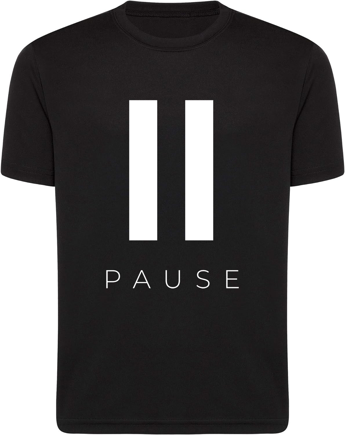 Black Press Pause Graphic Printed Tee