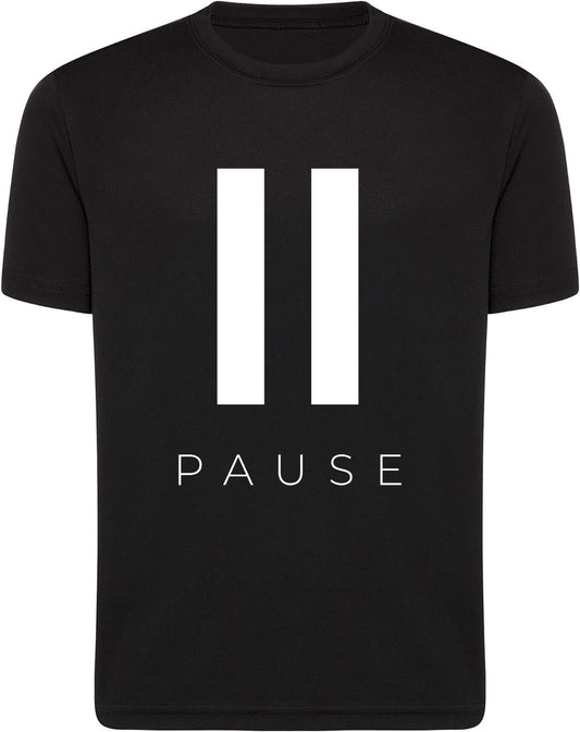 Black Press Pause Graphic Printed Tee