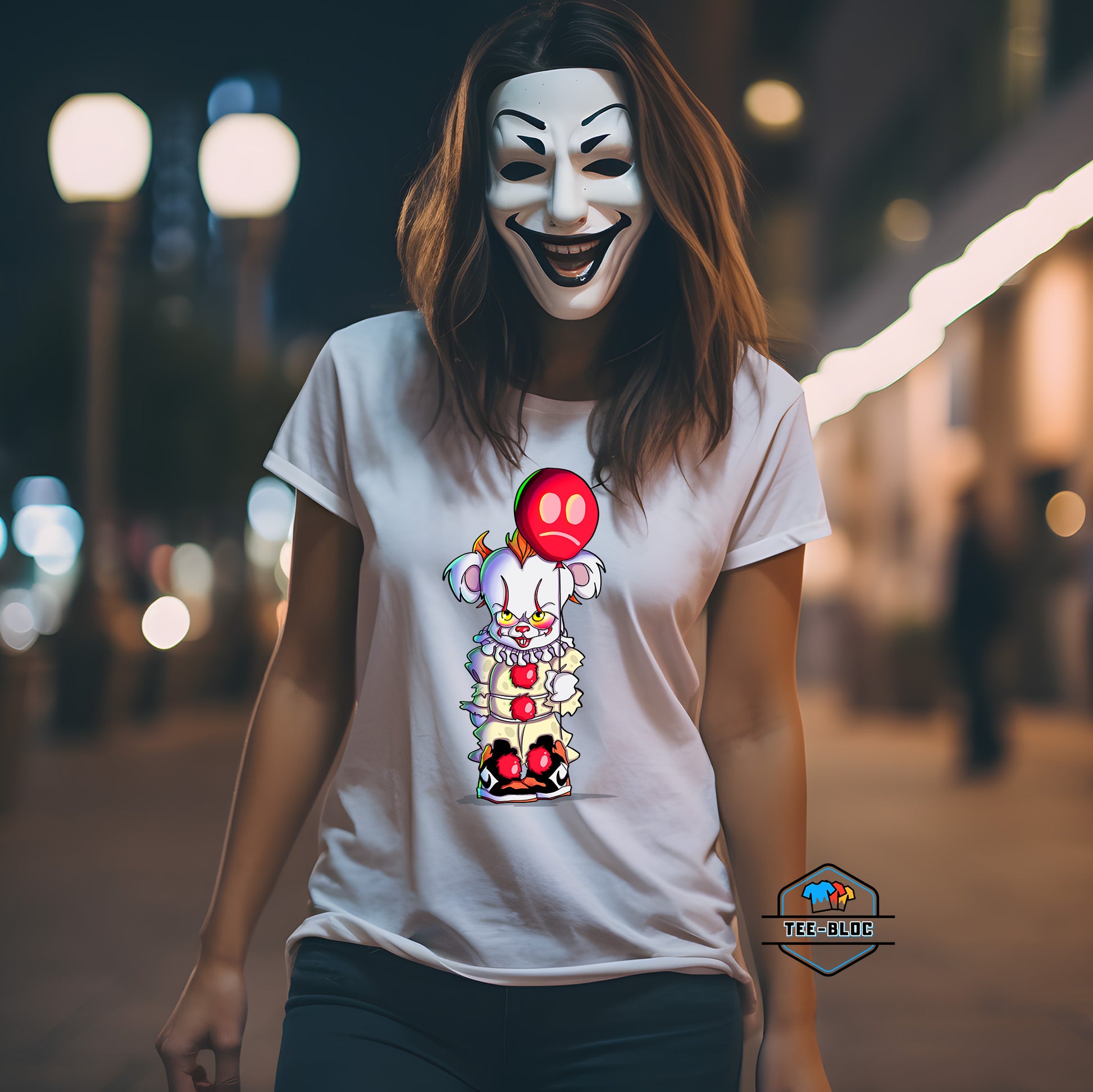 Women's Pennywise Halloween White T-Shirts