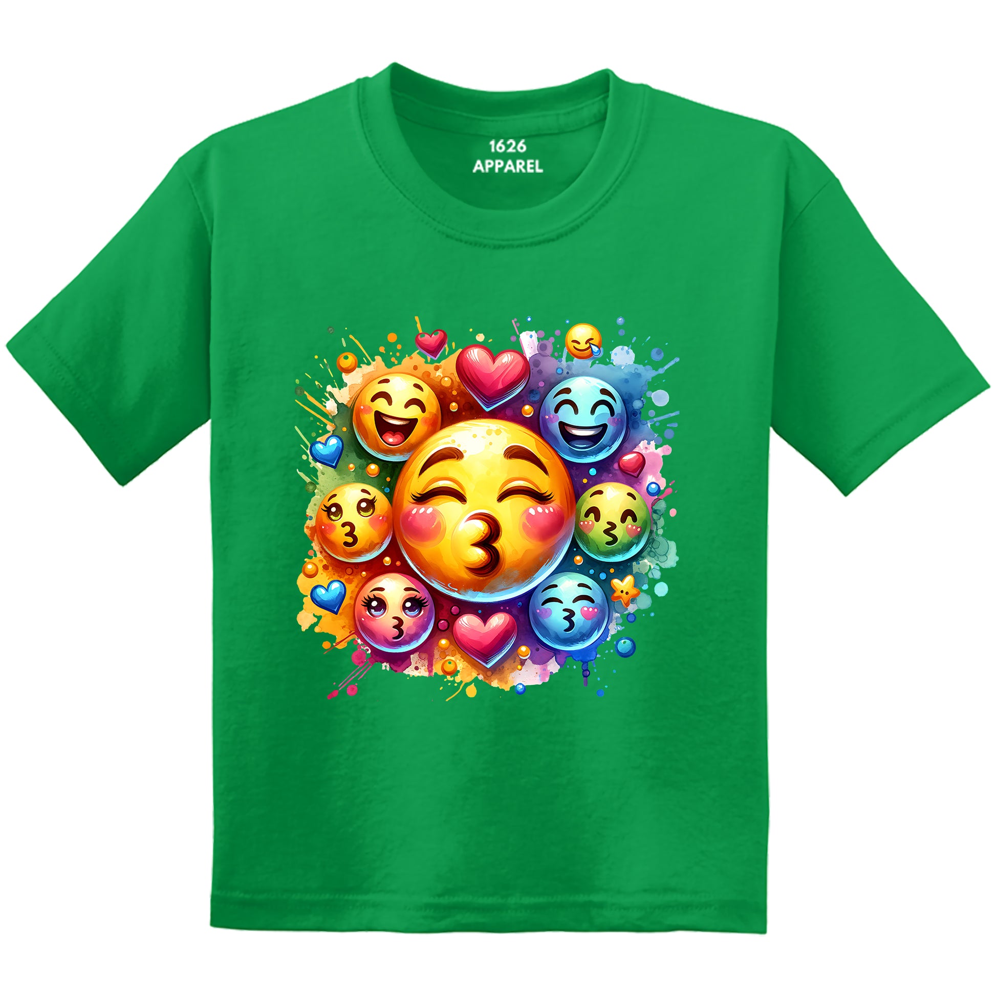 Playful Emojis Green T-Shirts