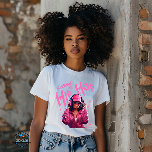 Raised On Hip Hop Graphic Printed White T-Shirts Model