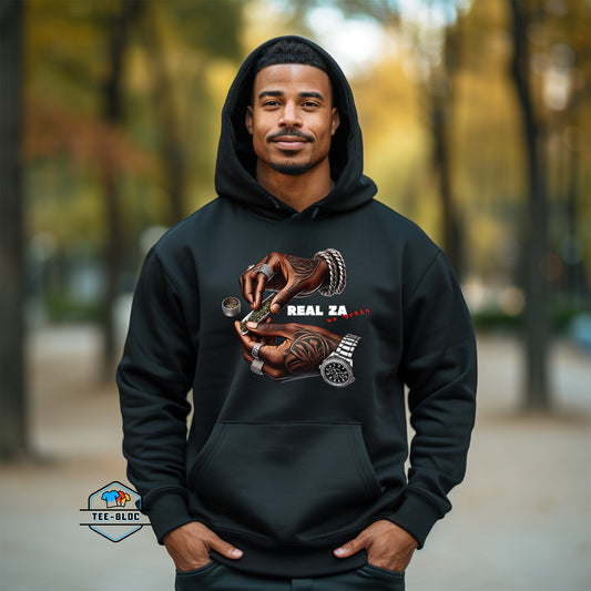 Real Za No Spray 420 Graphic Printed Black Hoodies Model