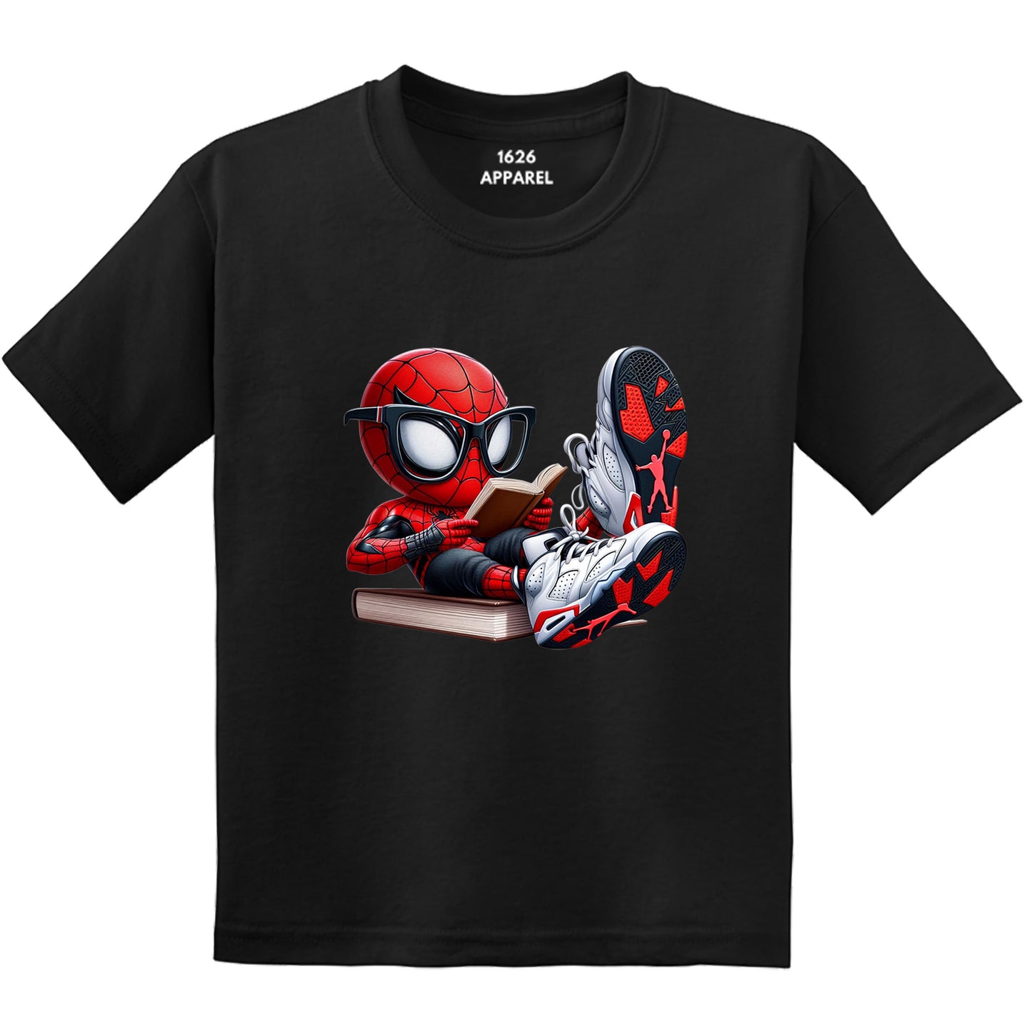 Black Spider-Boy Reading Book T-Shirts