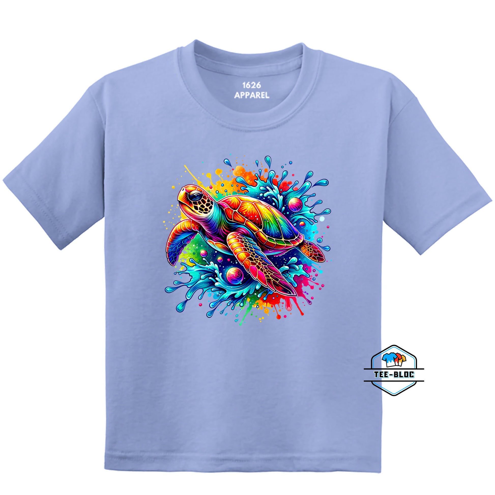 Splashing Turtle Carolina Blue Youth T-Shirts