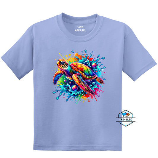 Splashing Turtle Carolina Blue Youth T-Shirts