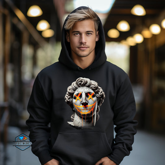 Michelangelo Statue of David Graphic Printed Black Hoodies Model