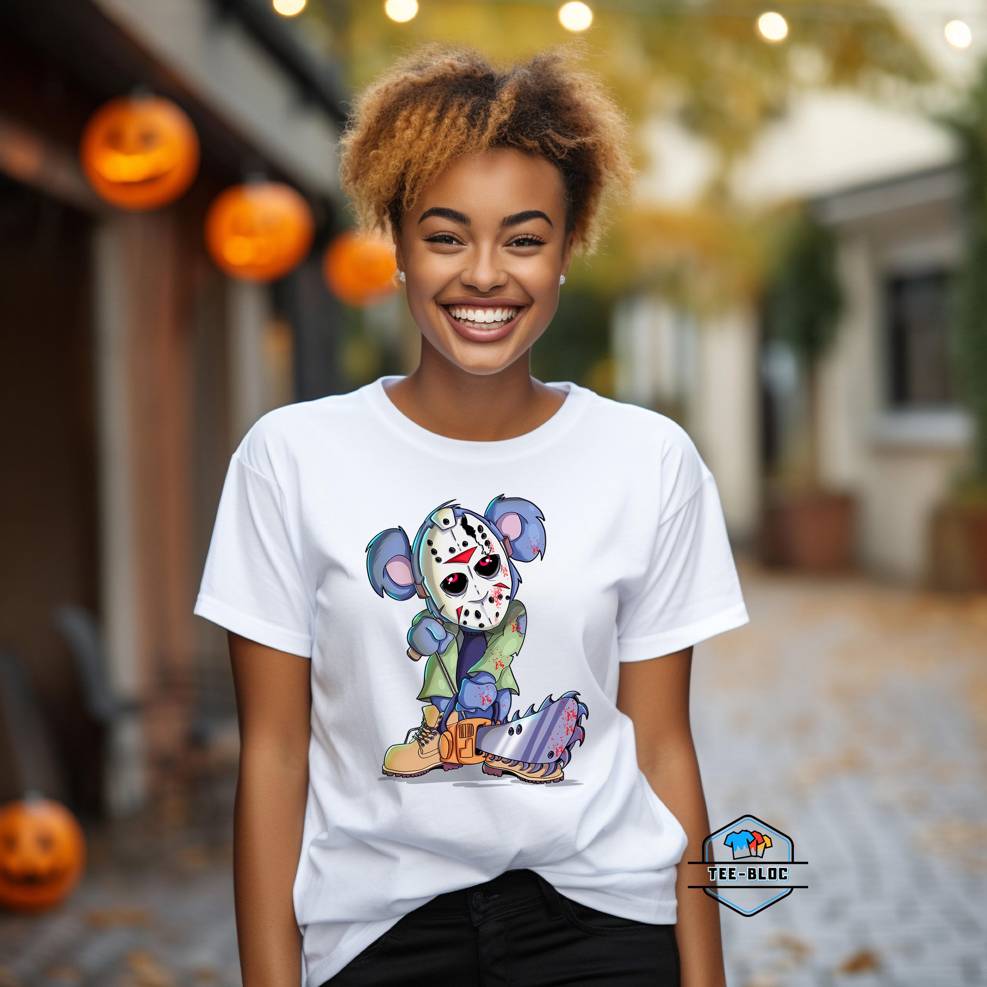 Women's Teddy Voorhees Halloween White T-Shirts