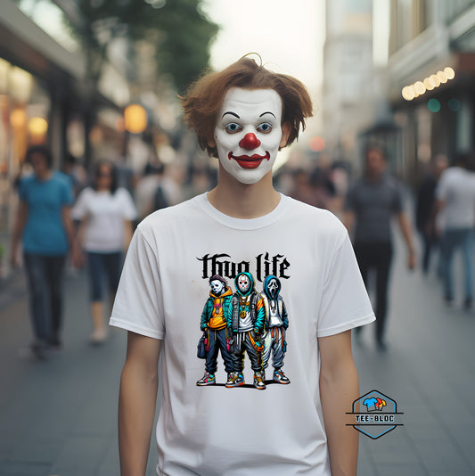 Thug Life Halloween Graphic Printed  White T-Shirts