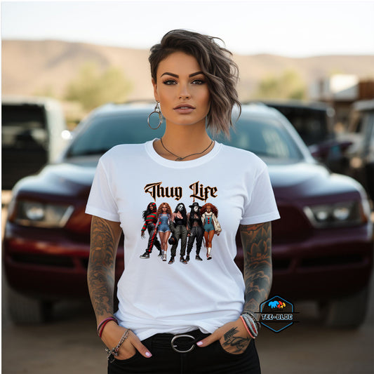 Women's Thug Life Halloween T-Shirts White